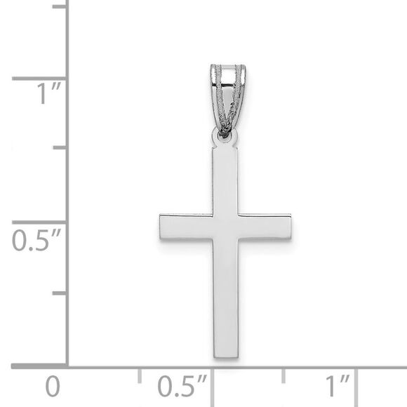 Kazi Luxury 14k White Gold Polished Cross Pendant